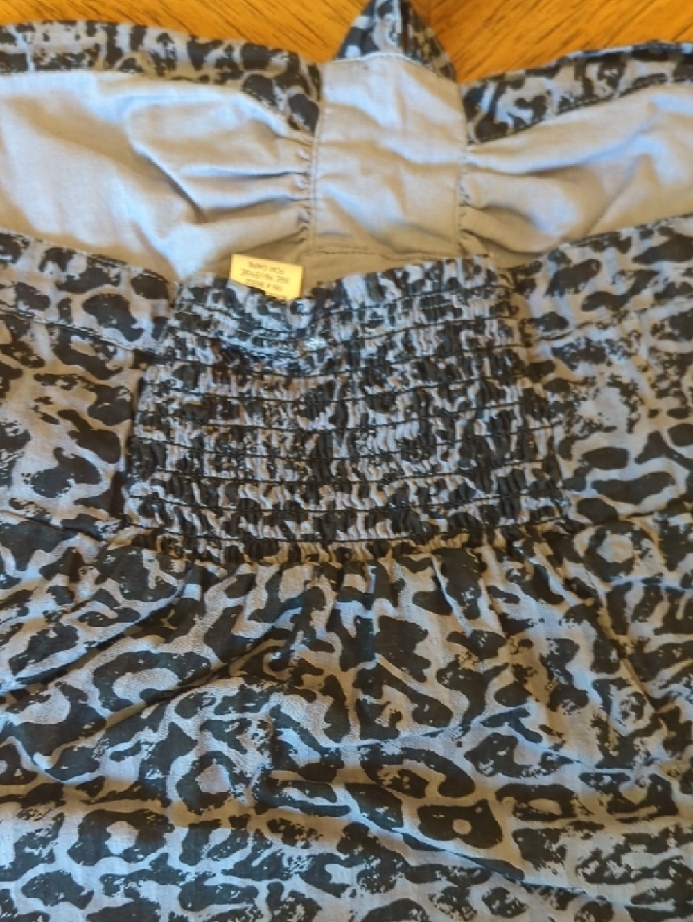 Y2K Maurices Gray And Black Leopard Print Tie Halter Babydoll Top - Picture 6 of 6